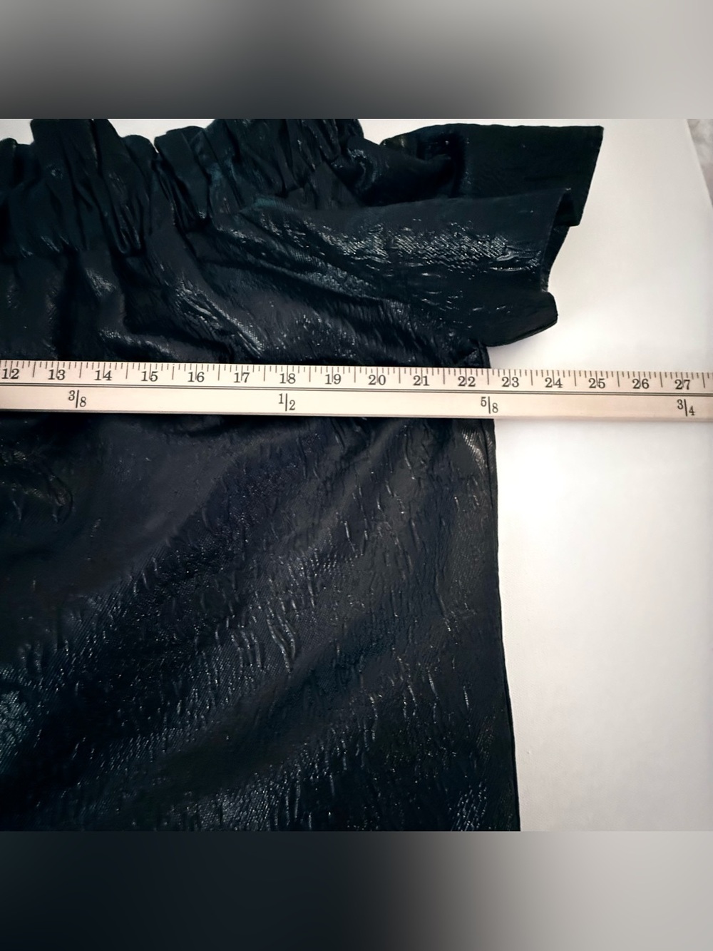ASOS Black Off-Shoulder Ruffle Faux-Leather Top - Picture 6 of 7